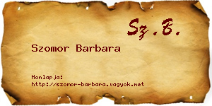 Szomor Barbara névjegykártya