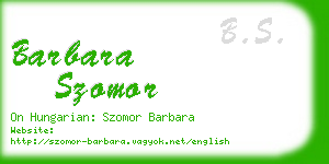 barbara szomor business card